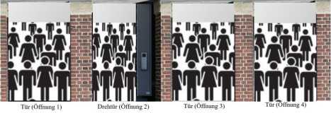 Zutrittssystem mit Drehkreuzanlage für sichere Steuerung von Menschenströmen im Notfall