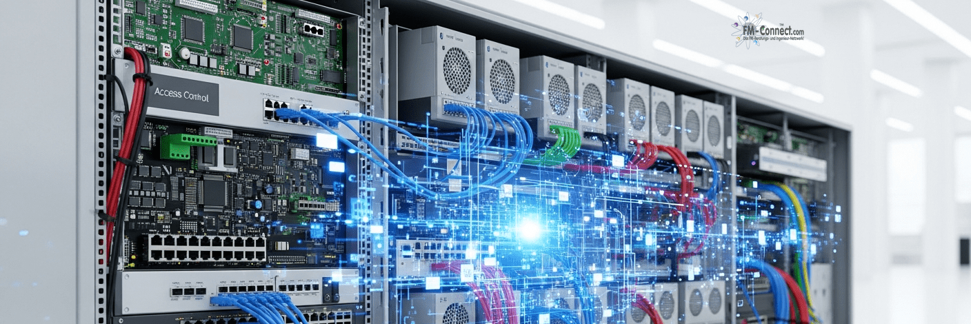 Hardware-Ebene mit Lesegeräten, Sensoren und Aktoren zur physischen Steuerung von Zutritten in Zutrittskontrollsystemen