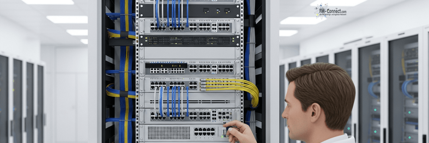 Infrastruktur-Ebene mit Netzwerk, Verkabelung und Systemkomponenten als technische Basis von Zutrittskontrollsystemen